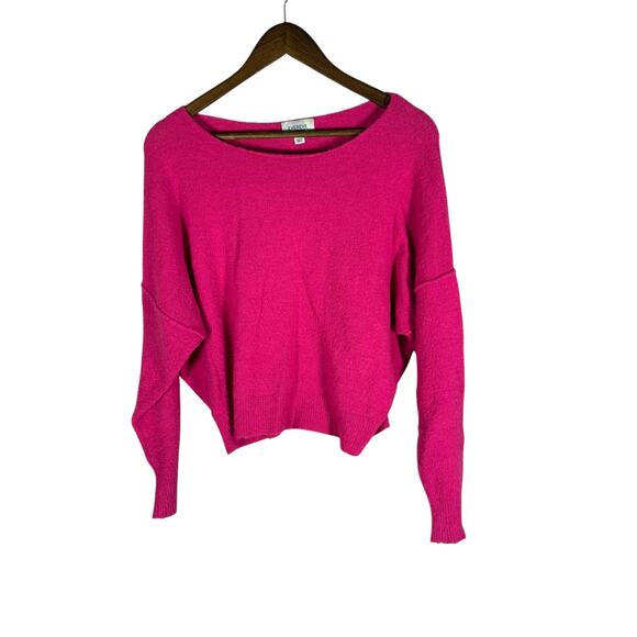 Evereve Hot Pink Cozy Knit Dolman Sleeve Pullover Sweater Size XS - Picture 2 of 7